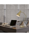 Cal Lighting Type A led bulb 12W max. Capstone task metal table lamp with swivel shade
