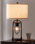KYRID 21’’ Table Lamps Set of 2 with USB Port and Night Light, Modern Farmhouse Side Table Lamp with White Drum Shade, Painted Bronze Finish (Bulbs Included)