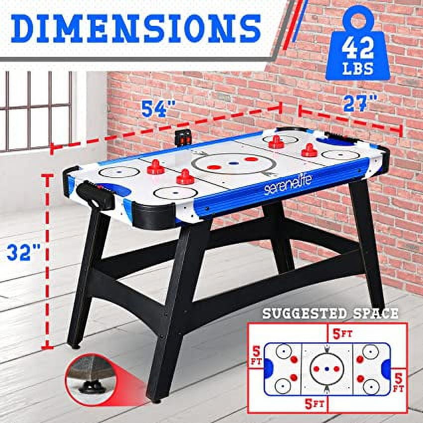 SereneLife 4.5 ft Powered Air Hockey Table with LED Scoreboard
