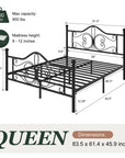 Vintage Butterfly Pattern Bed Frame
