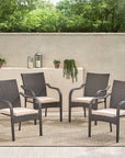 Cinque Terre Wicker Stacking Chairs, Set of 4, Multibrown/ Textured Beige