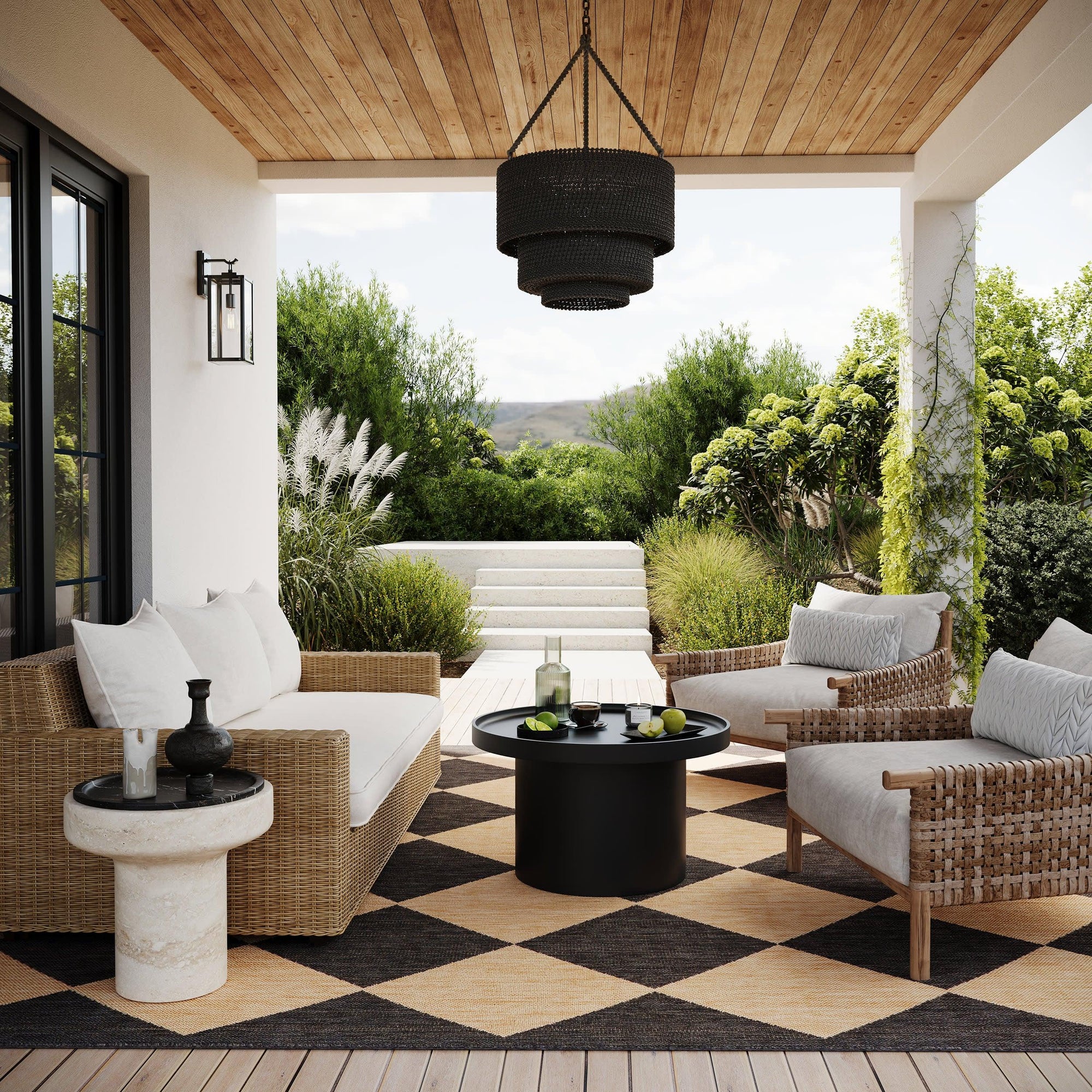 Adelaide Harlequin Indoor/Outdoor Rug | Dark Grey