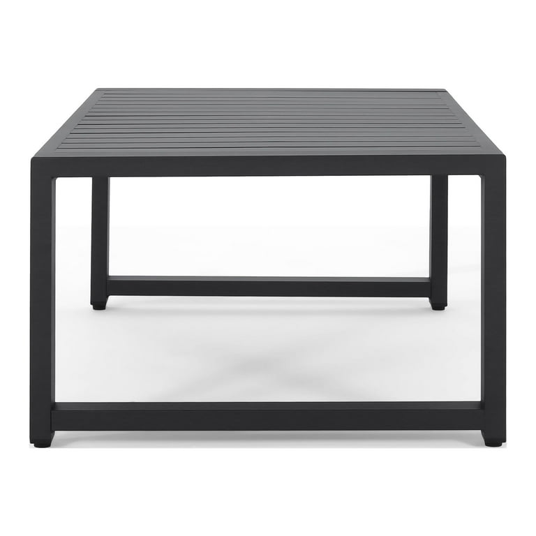 Calderon 4 Piece Outdoor Aluminum Chat Set, Dark Gray