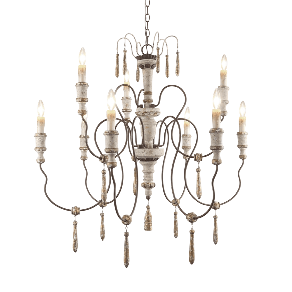 9 - Light Distressed Wood Chandeliers - From Where - 