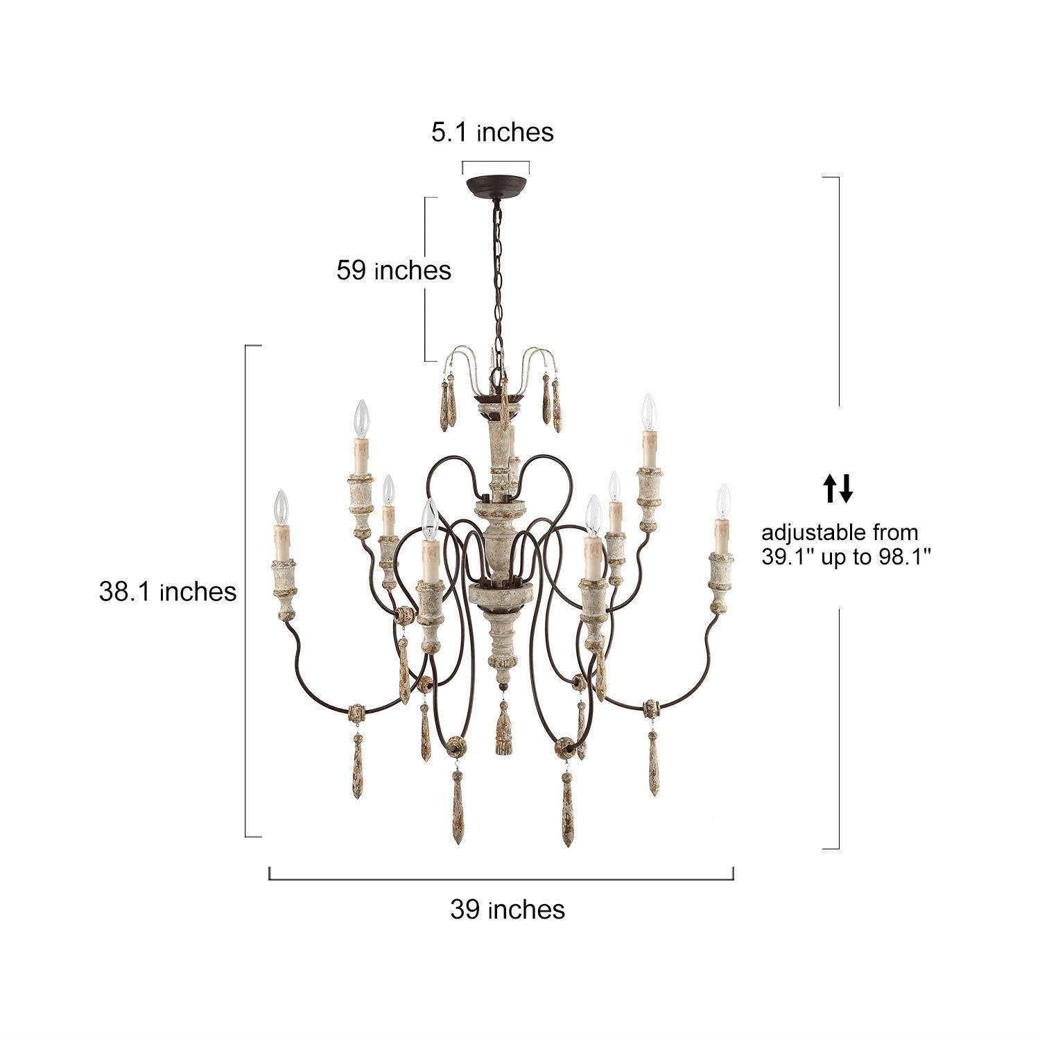 9 - Light Rustic Distressed Wood Chandeliers - From Where - 