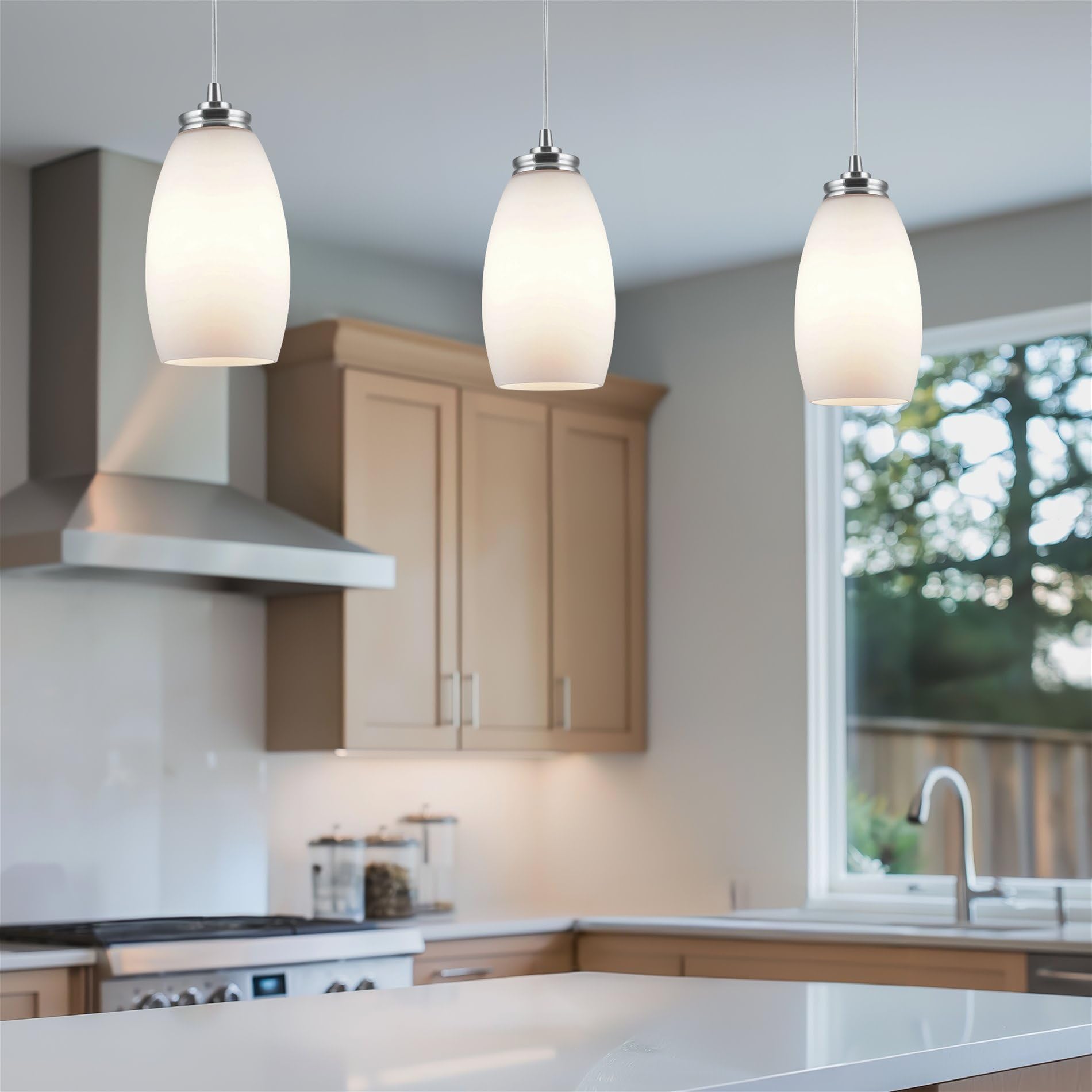 9" Modern Oval Mini Pendant Light - From Where - 