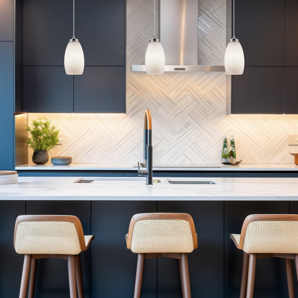 9" Modern Oval Mini Pendant Light - From Where - 