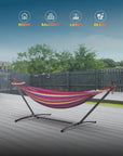 KEESTP Comfortable 2 Person Hammock with Stand,Ease of Assembly Portable Brazilian Hammock,450lb Capacity - Rainbow