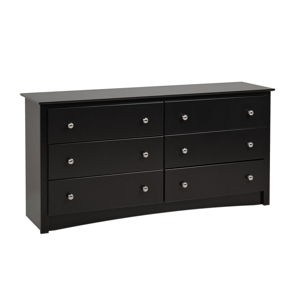 Prepac BDC-6330 Sonoma Bedroom Dresser, 6-Drawer, Black