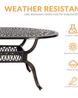 W WARMHOL 9-Piece Patio Dining Set, Outdoor Patio Table and Chair Set of 83.8" Oval Cast Aluminum Dining Table with Umbrella Hole and 8 Outdoor Dining Chairs, Patio Funiture Set for Lawn Garden