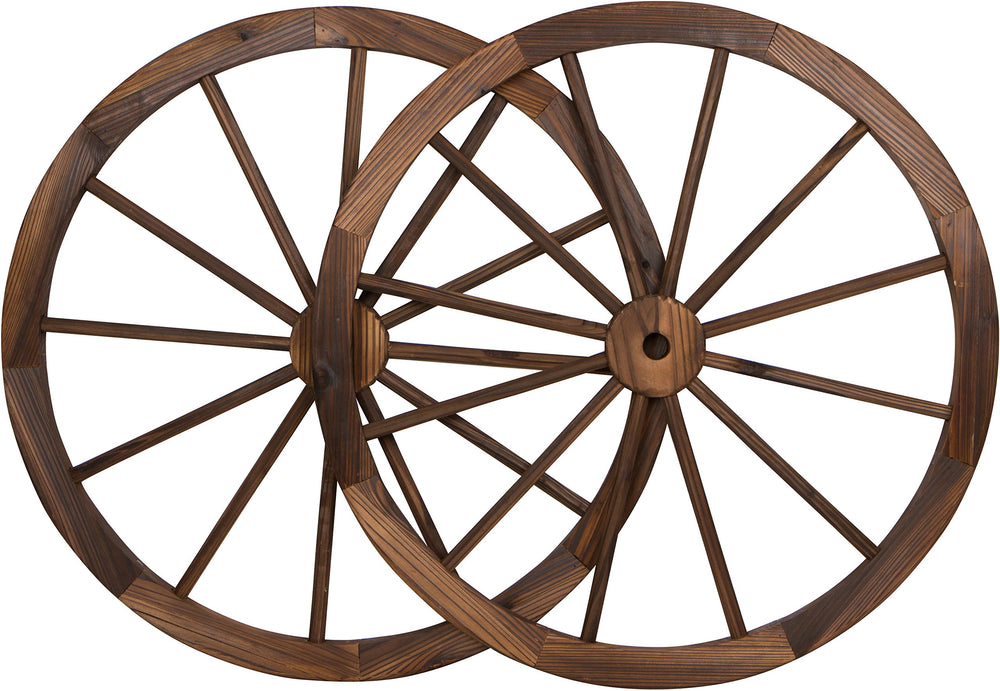 Wood Garden Wagon Wheel (Set of 2)