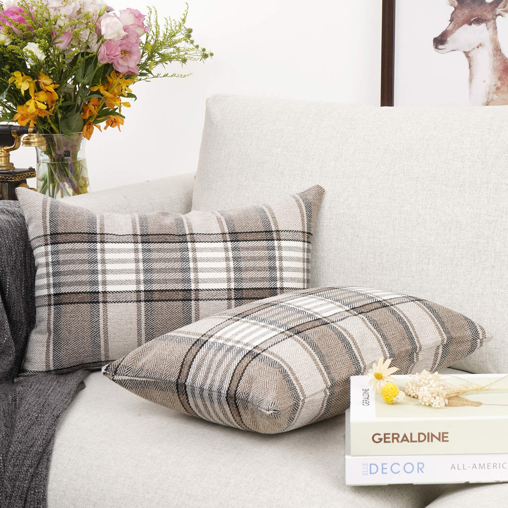 Plaid Throw Pillowcase (Set of 2)