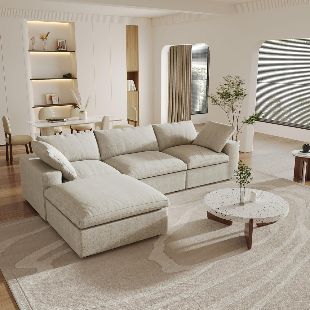 Cloud Modular Sectional Sofa with Storage Ottoman