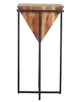 Pyramid Shaped Wood Side Table