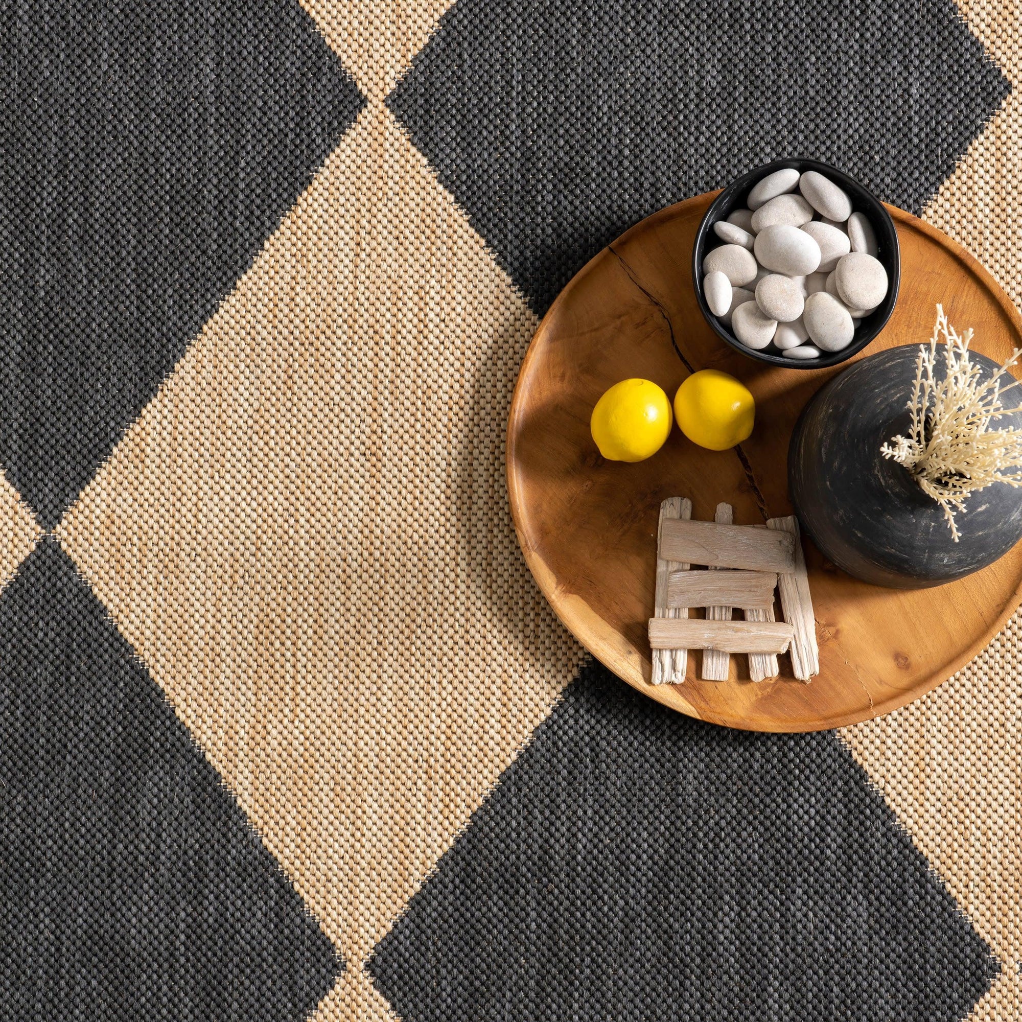 Adelaide Harlequin Indoor/Outdoor Rug | Dark Grey