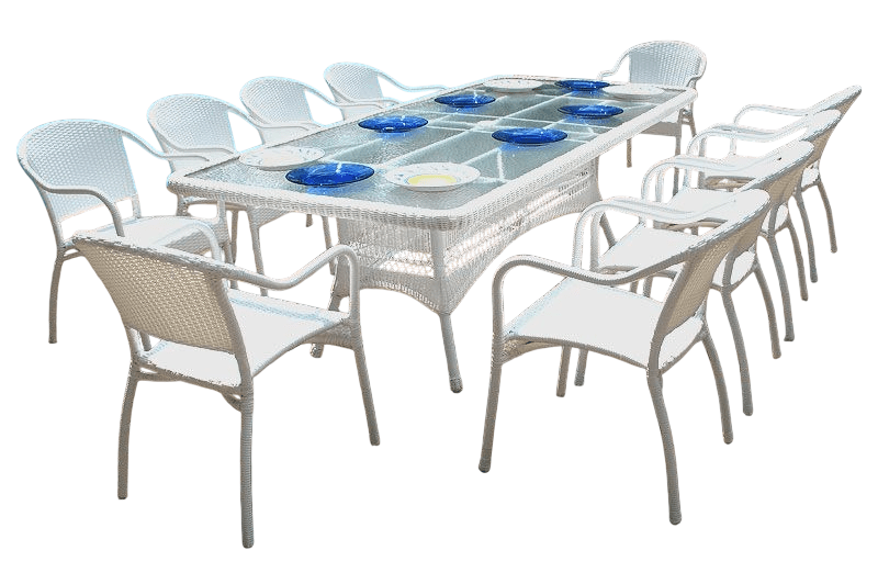 96" Rectangular Resin Wicker Dining Set - From Where - 
