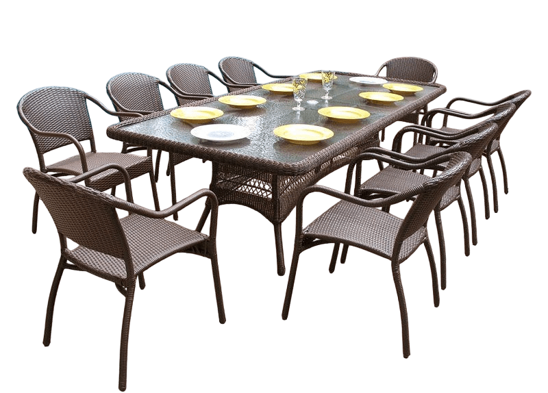 96" Rectangular Resin Wicker Dining Set - From Where - 