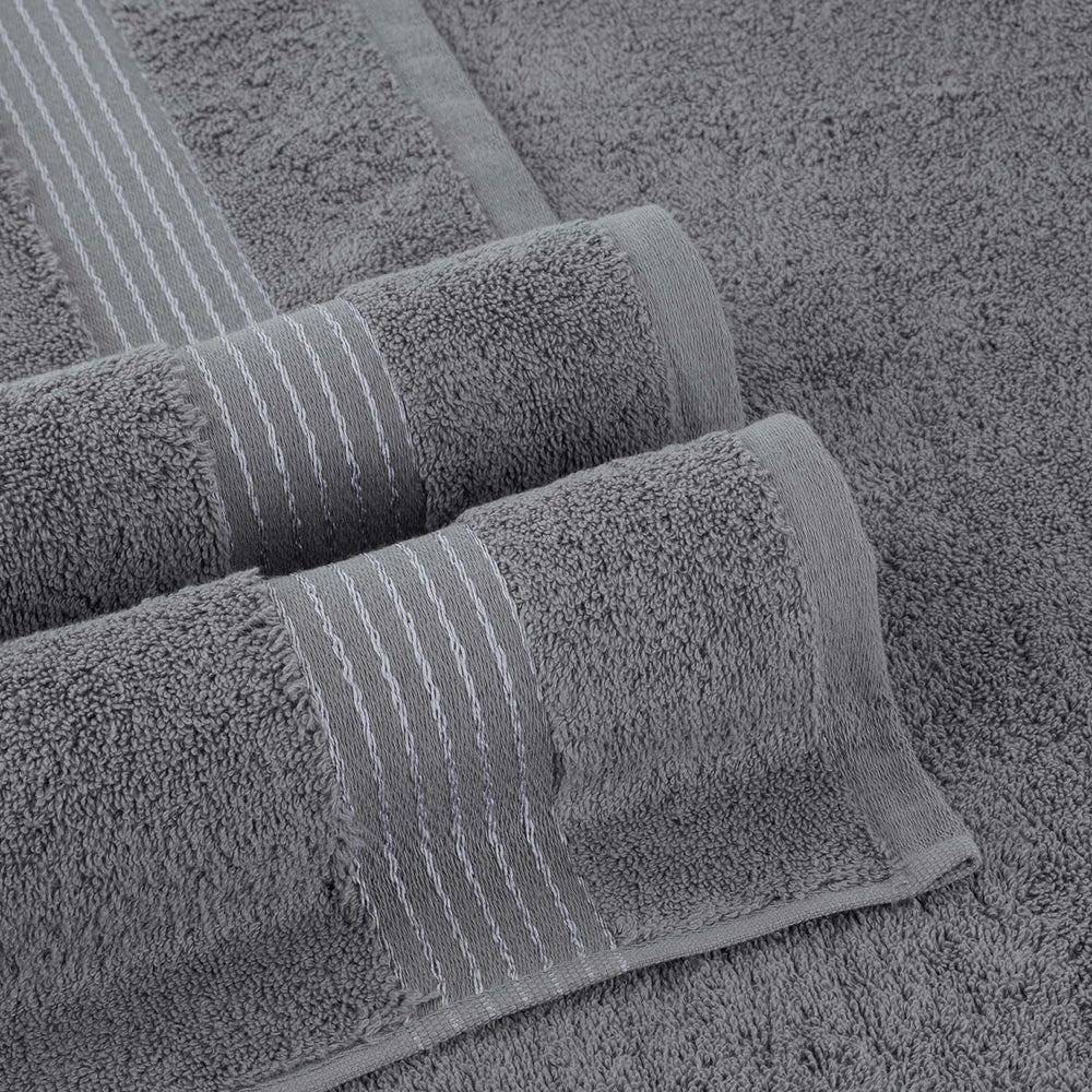 Elegant Comfort Cotton 6-Piece Towel Set Cotton Bathroom, Grey