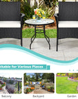 Costway 2PCS Chairs Outdoor Patio Rattan Wicker Dining Arm Seat With Cushions