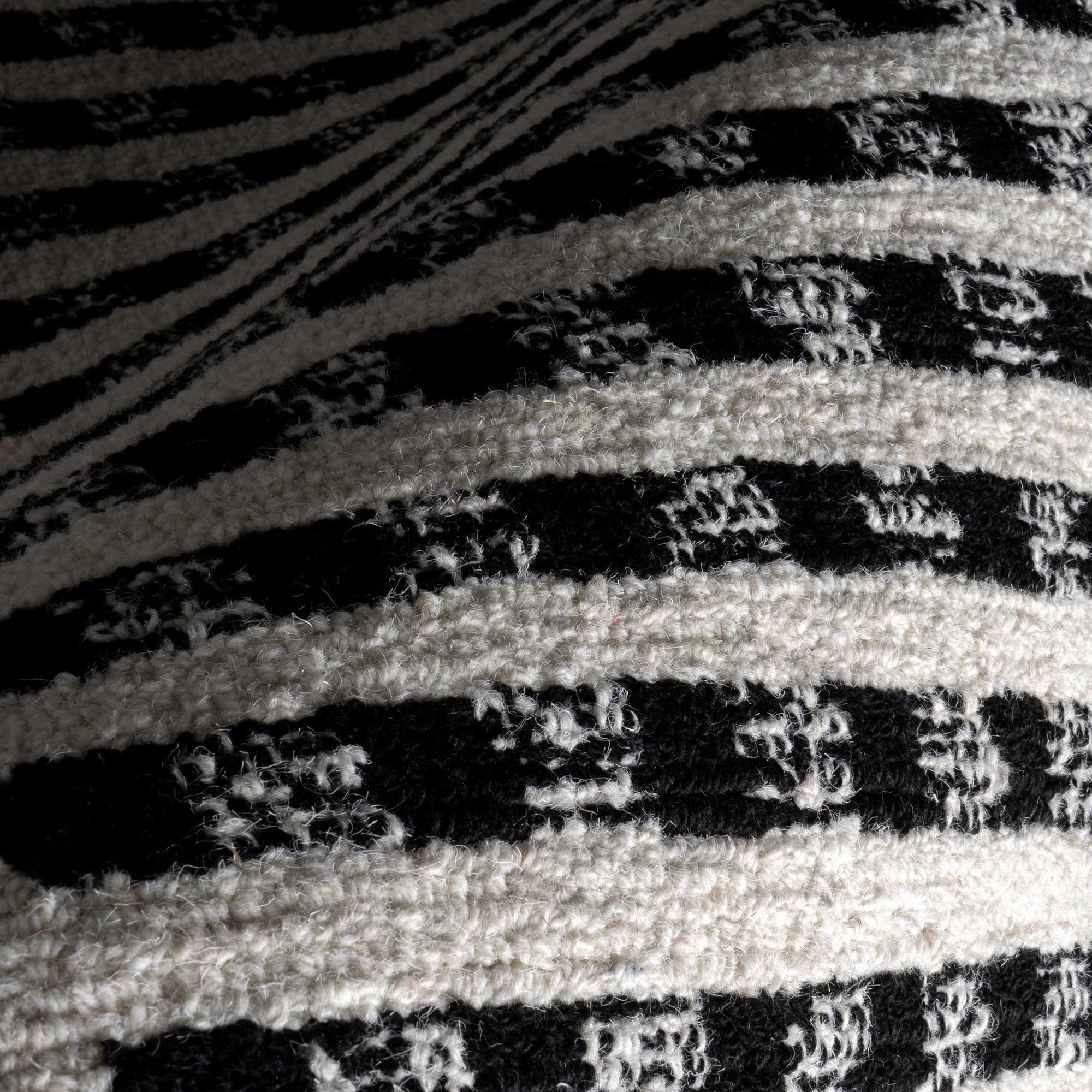 Kristie Wool Striped Area Rug Ivory Modern Durable Handmade Floor Covering