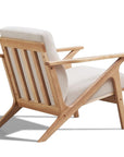 Pemberly Row Solid Wood and Fabric Upholstered Accent Armchair in Beige/Oak