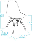 Mainstays Mid-Century Modern Dining Chair, Set of 4, White and Beech Color for Indoor