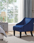Yaheetech Modern Armchair, Mid-century Upholstered Velvet Accent Chair for Living Room, Blue