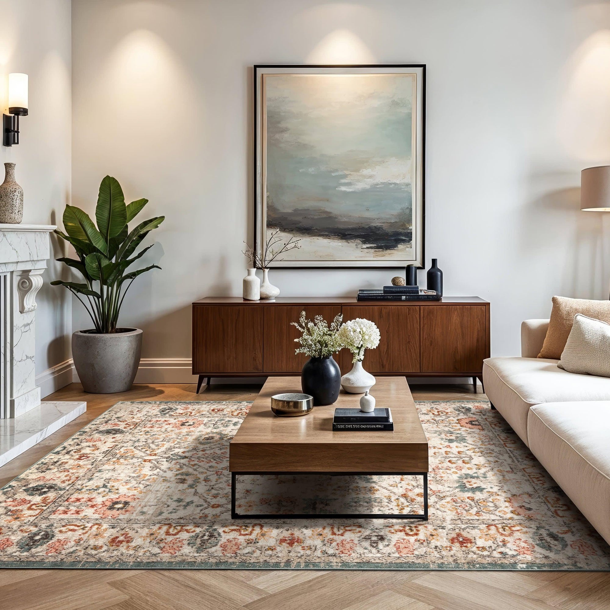 Native Collage Rug | Beige