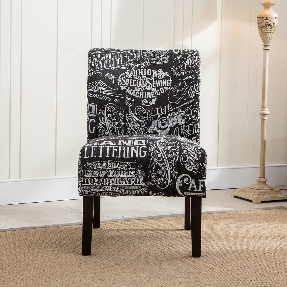 Fabric Armless Contemporary Accent Chair