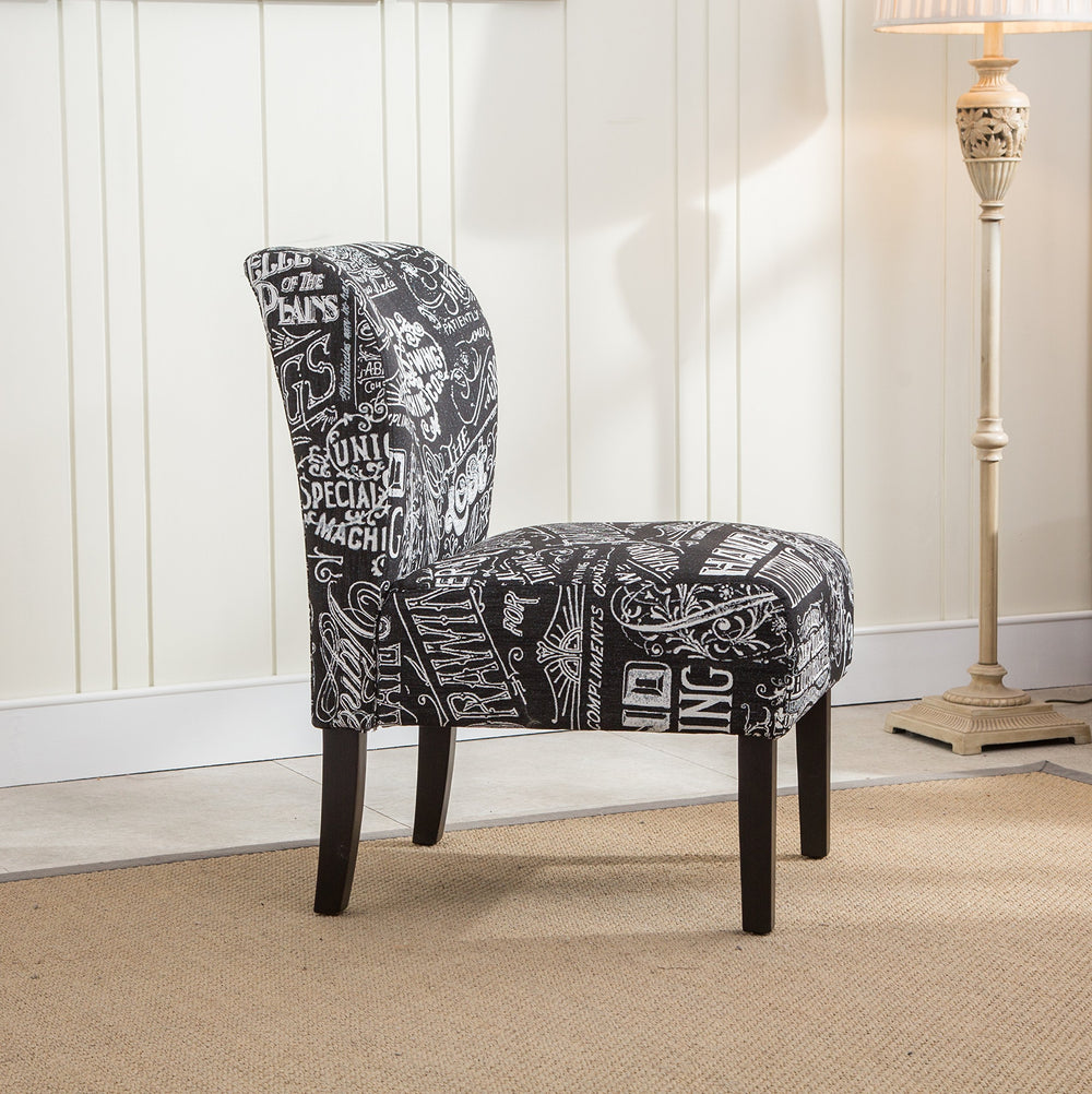 Fabric Armless Contemporary Accent Chair