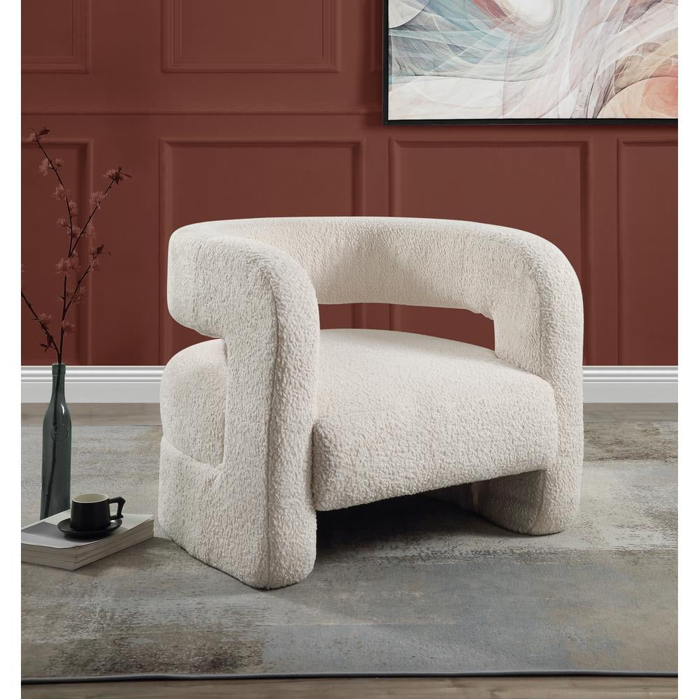 AC00233 - Accent Chair, White Teddy Sherpa - Yitua