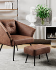 Mid Century Comfy Accent Chairs with Ottoman