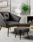 Mid Century Comfy Accent Chairs with Ottoman