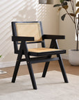 Vintage Solid Wood Rattan Chair