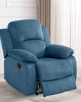 Aukfa Manual Recliner Chair, Overstuffed Single Sofa for Home Office, Flannel, Blue