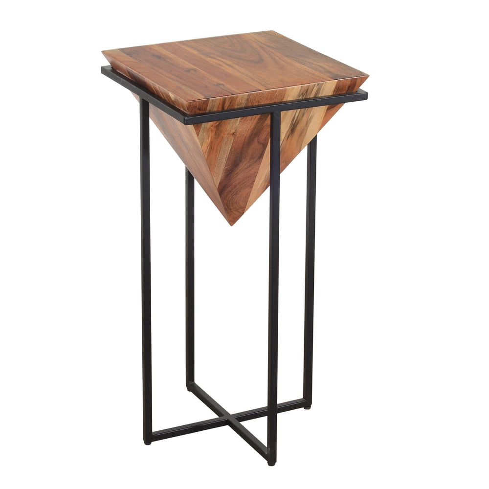 https://www.walmart.com/ip/Benjara-UPT-197870-30-in-Pyramid-Shape-Wooden-Side-Table-with-Cross-Metal-Base-Brown-Black/636461561