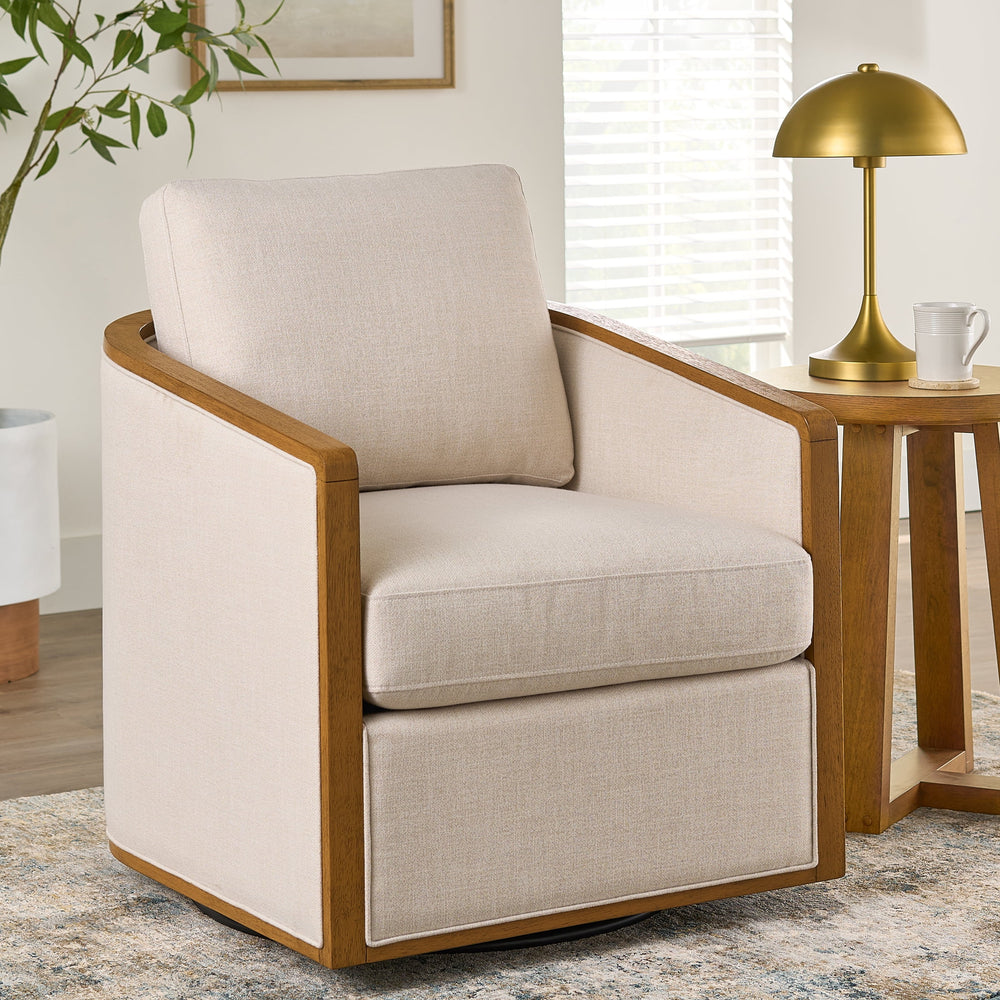Better Homes &amp; Gardens Windsor Swivel Accent Chair, Cream