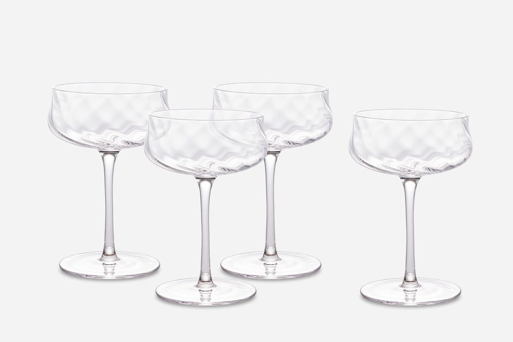 Cascade Coupe Glasses, Set of 4