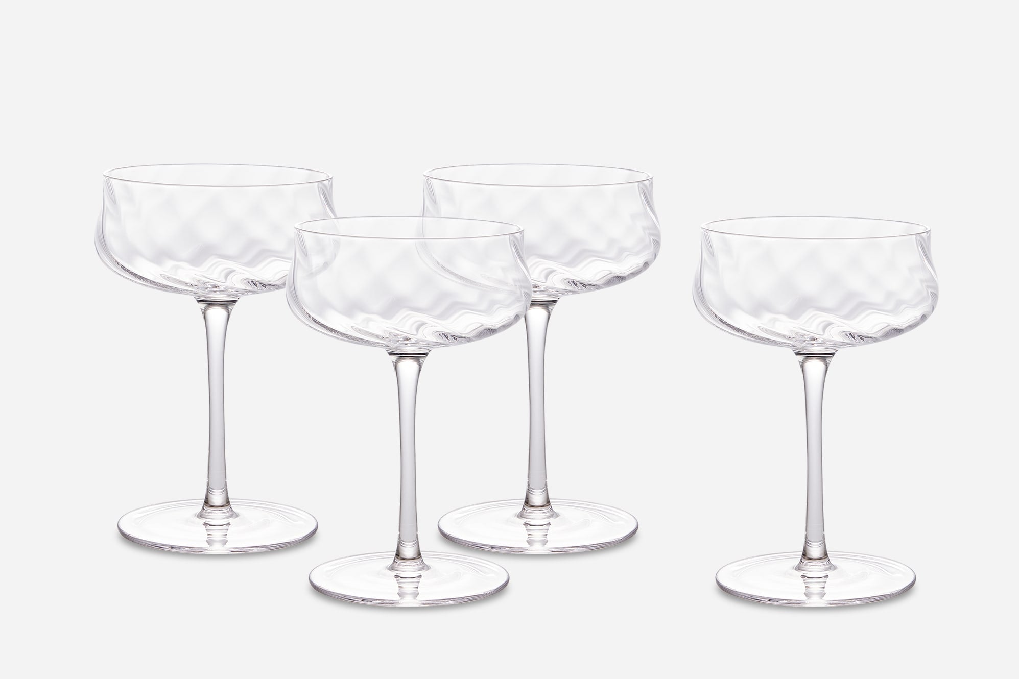 Cascade Coupe Glasses, Set of 4