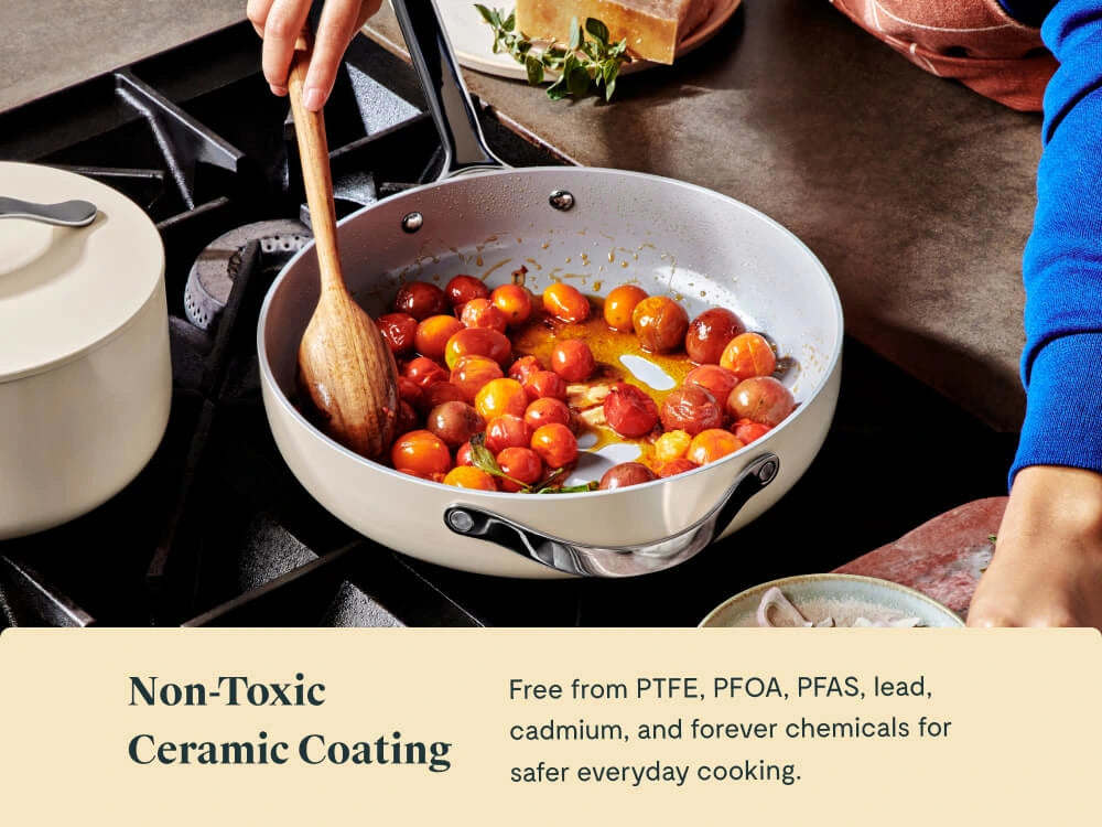 Sauté Pan | Large Sauté Pan with Lid | Induction, Gas, & Electric Safe