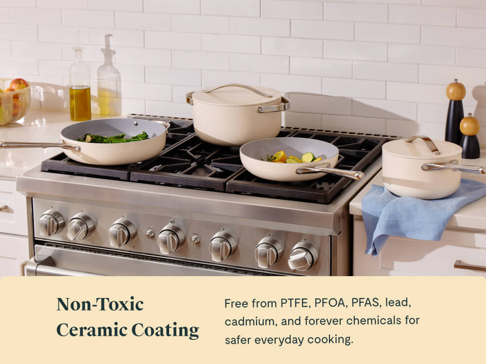 Caraway Non-Toxic Ceramic Nonstick Cookware Set with Storage Organizers