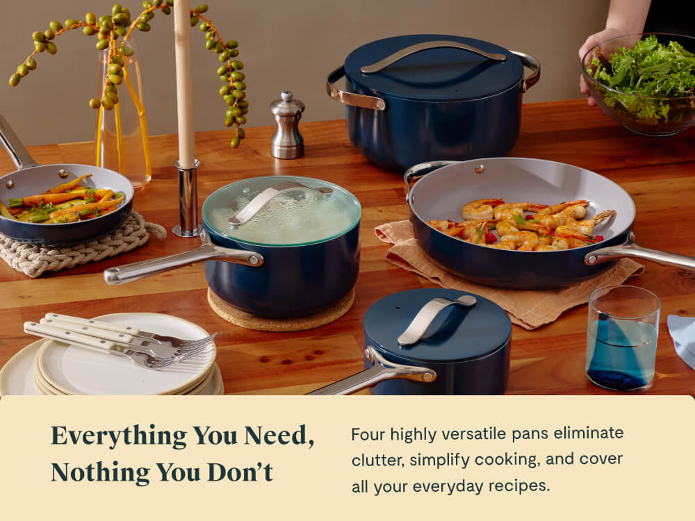 Caraway Non-Toxic Ceramic Nonstick Cookware Set with Storage Organizers
