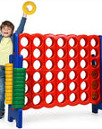 Costway Jumbo 4-to-Score 4 in A Row Giant Game Set Kids Adults Family Fun Red+Blue