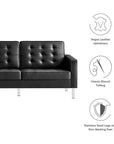 Loft Tufted Vegan Leather Sofa