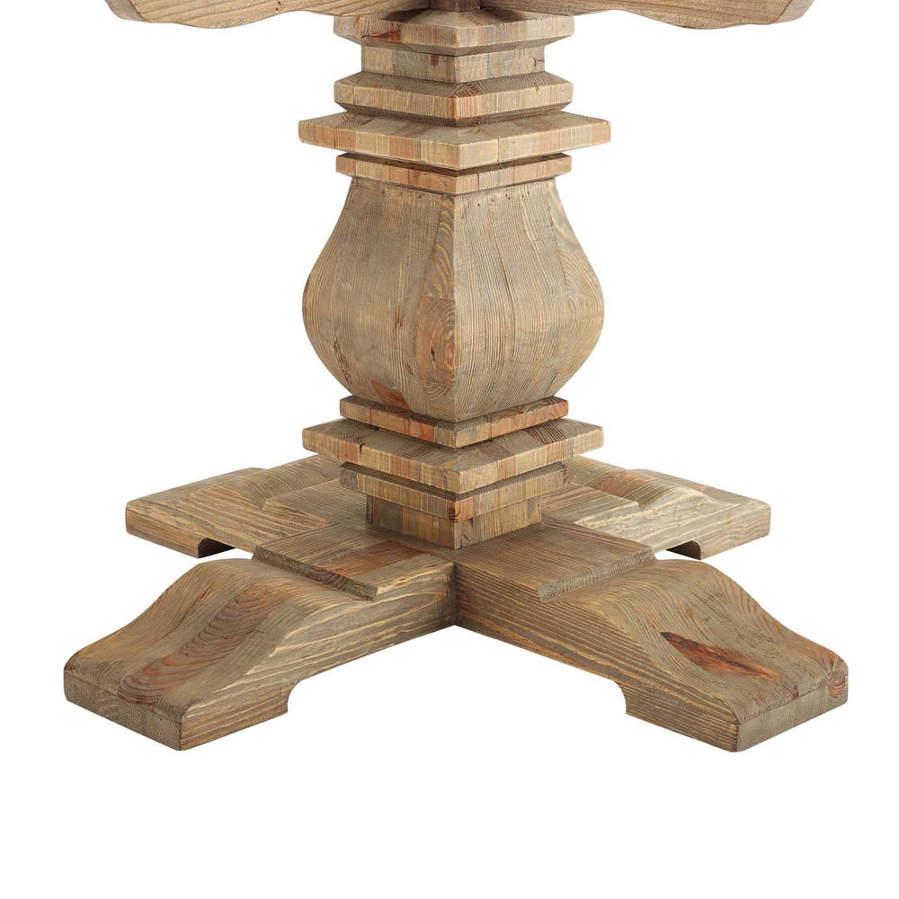 Column 71&quot; Round Pine Wood Dining Table