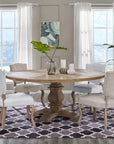 Column 71" Round Pine Wood Dining Table