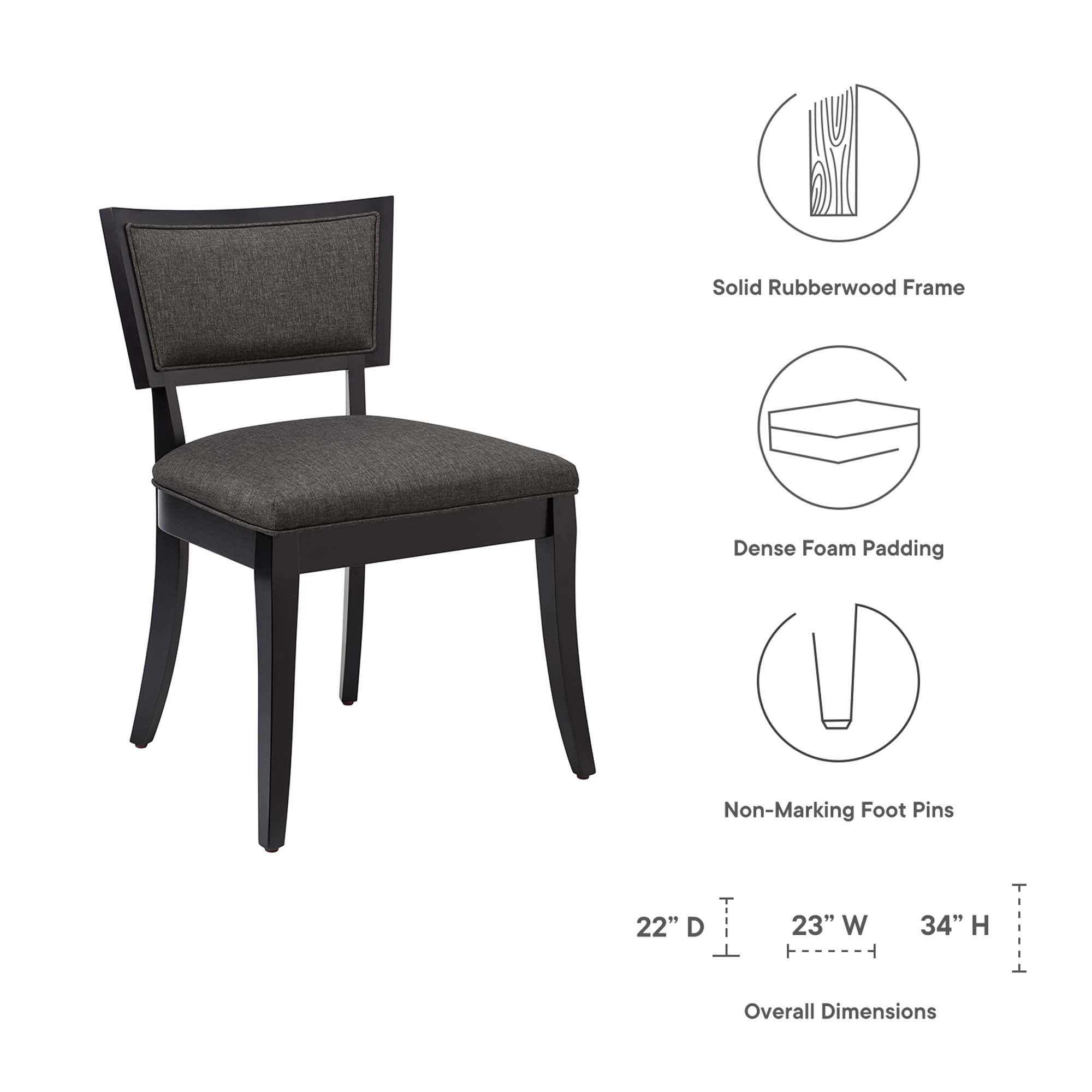 Pristine Upholstered Fabric Dining Chairs Set of 2