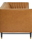 Devote Channel Tufted Vegan Leather Loveseat