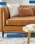 Devote Channel Tufted Vegan Leather Loveseat
