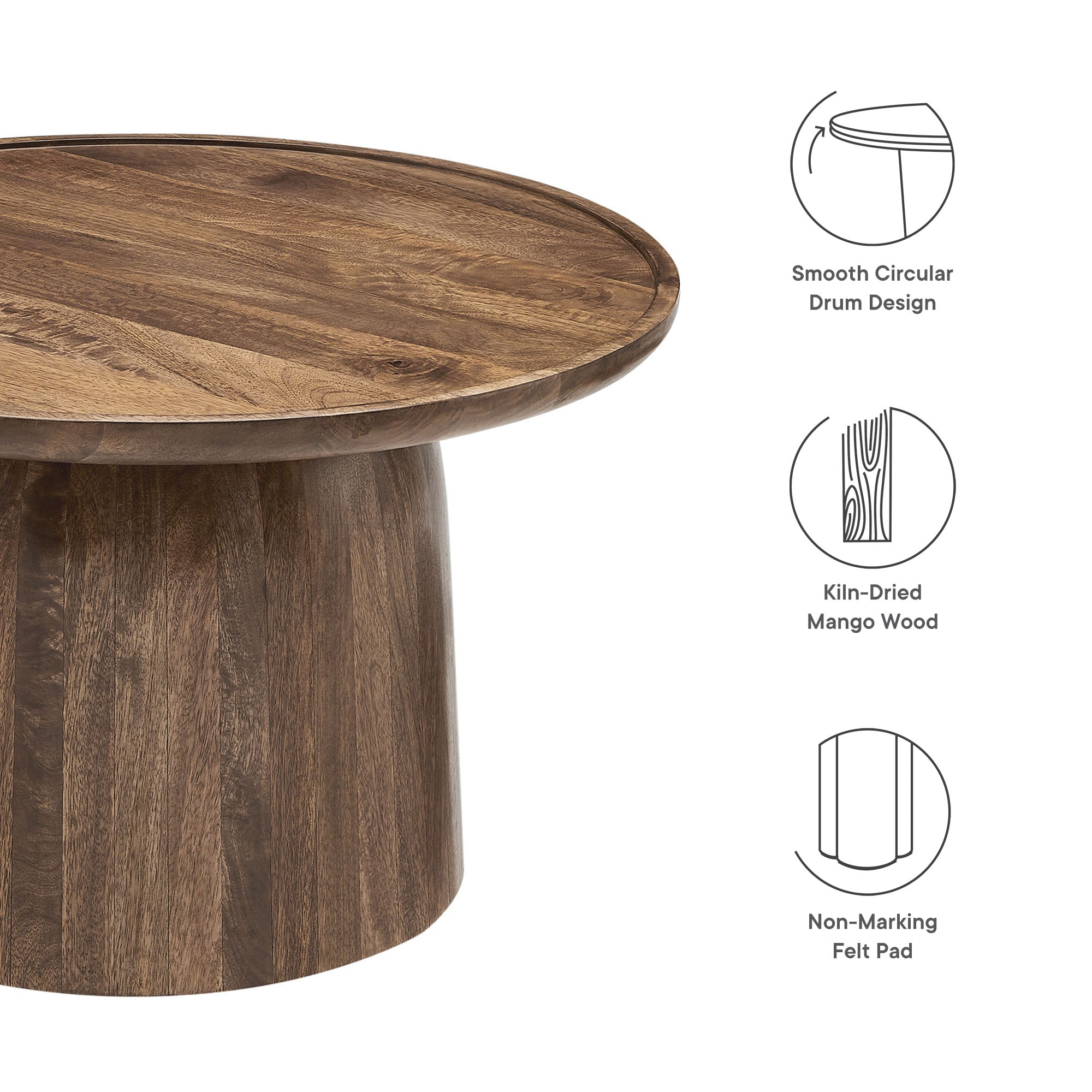 Holloway 30&quot; Round Wood Coffee Table
